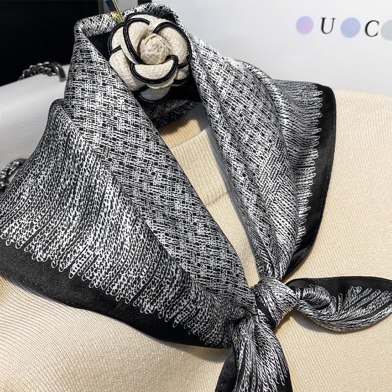 100% Natural Real Silk Scarf Women Luxury High Quality Square Fashion Print Hair Neckerchief Shawl Wraps Hijab Bandana Scarves