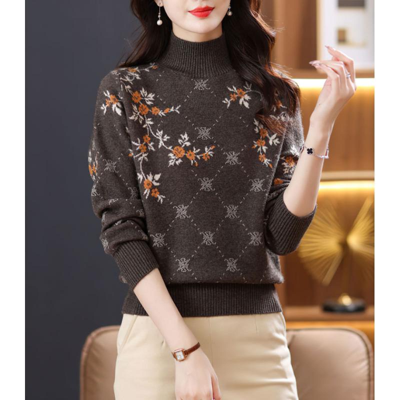 Pulover tricot cu gât înalt de iarnă pentru femei Pulover cu mânecă lungă tricot de dimensiuni mari