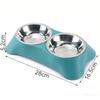 Durable Pet Stainless Steel Double Bowl Rust Resistant Cat Dog Food Water Dish for Small Medium Pets Home Use