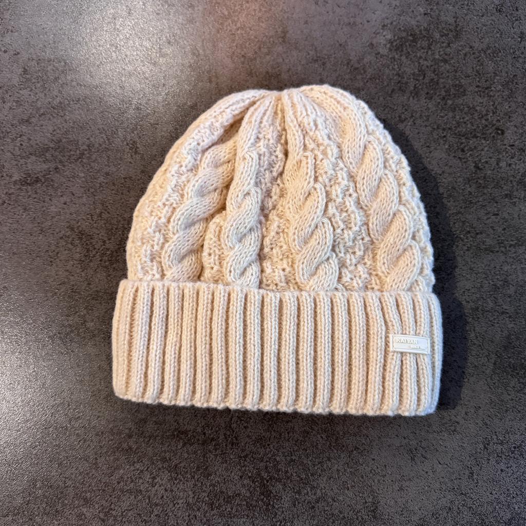 Knit Hat Simple With Embroidered Letters Warm Solid Color For Casual Wear