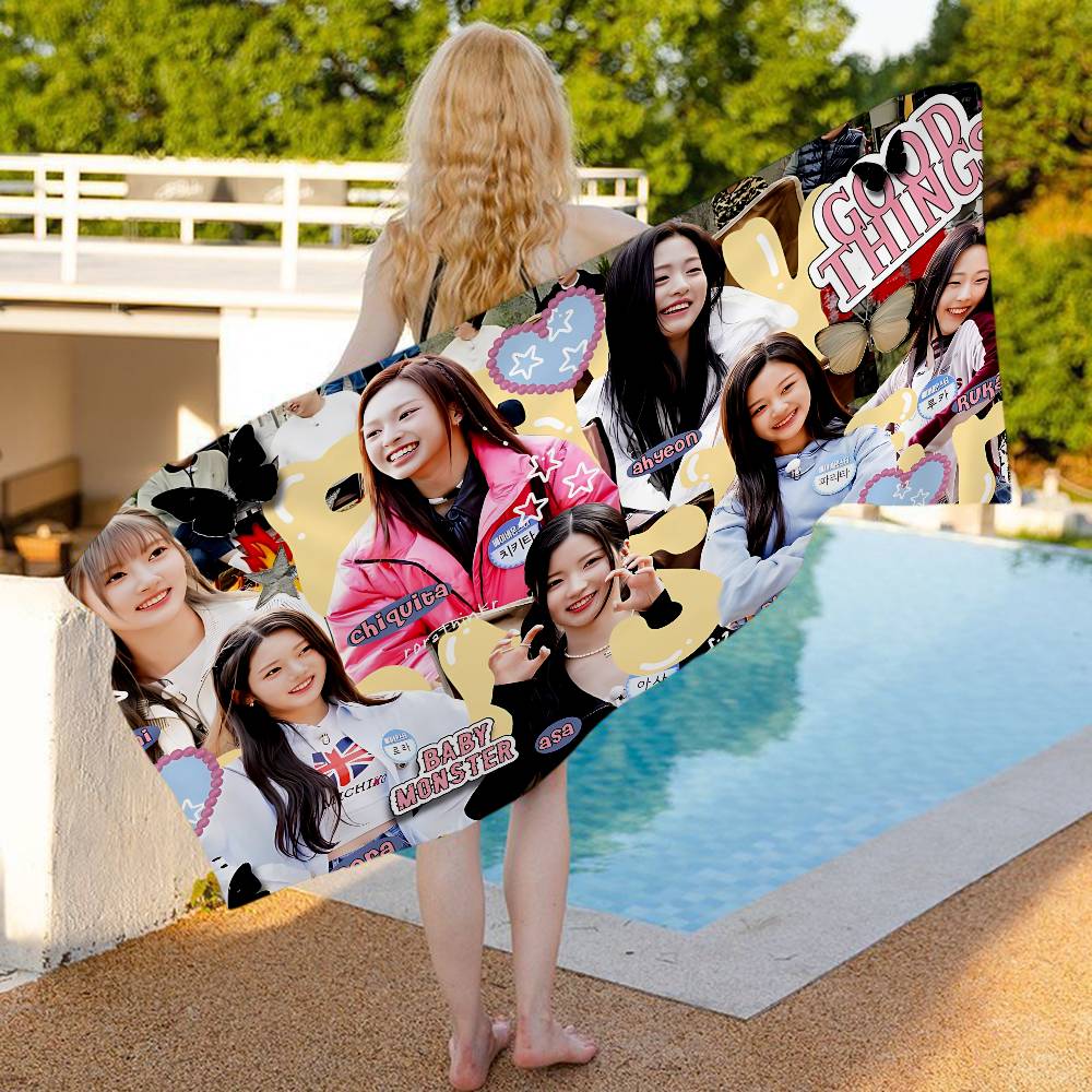 Popular Kpop Group B-Baby M-Monster Beach Towel Colorful Bath Towels For Girl Microfiber Quick Dry Sand Free Beach Yoga