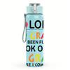 1PC 2nd 3rd Grade Transition Lettering 750ml Color Plastic Water Bottle Leakproof Flip Straw Lid For Sports Office Home Use