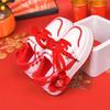 2025 Winter Girls' Red Non-Slip Sports Shoes - Versatile, Casual Board Shoes for Medium and Large Children