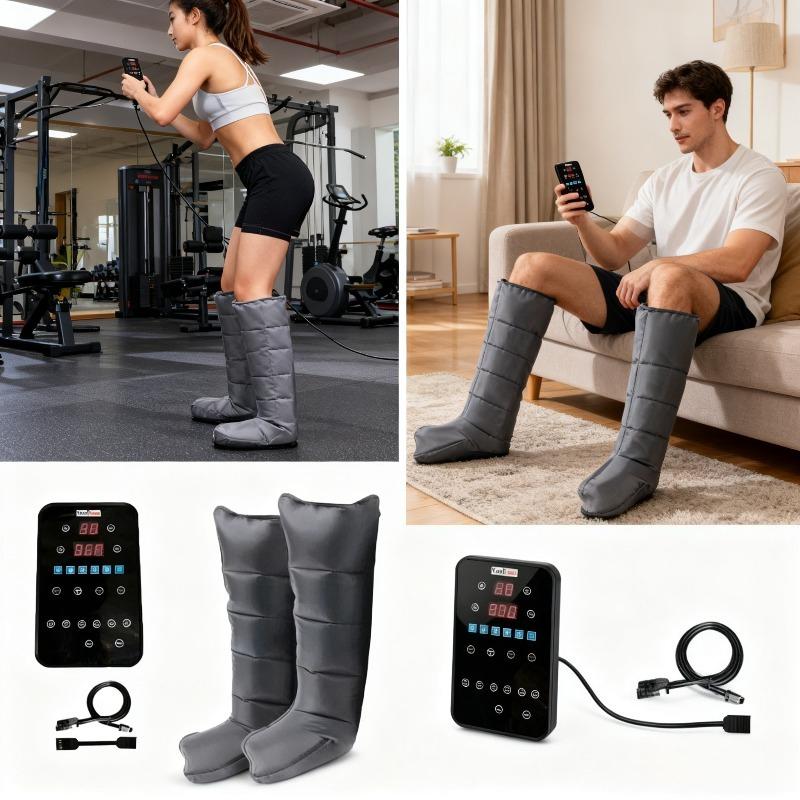 Masajor cu Compresie pentru Recuperarea Mușchilor Picioarelor - Presiune Aer pentru Circulație și Drenaj Limfatic