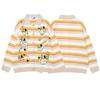Amerikanischer Retro Cartoon Katze Gestickter Strickcardigan Lockere Passform Herren Damen Paare