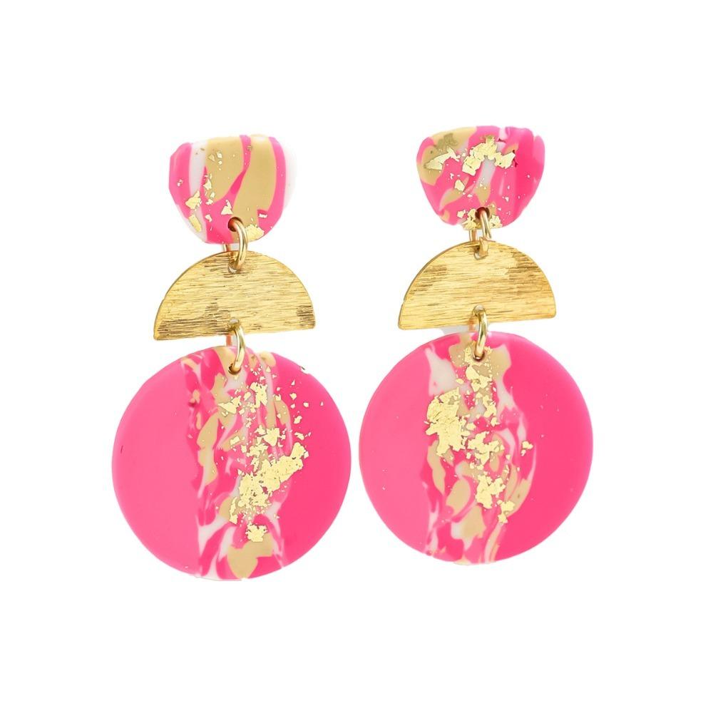 Geometric Beach Earrings Y2K Exaggerate Earrings Women Elegant Acrylic Stud Earrings  Gifts