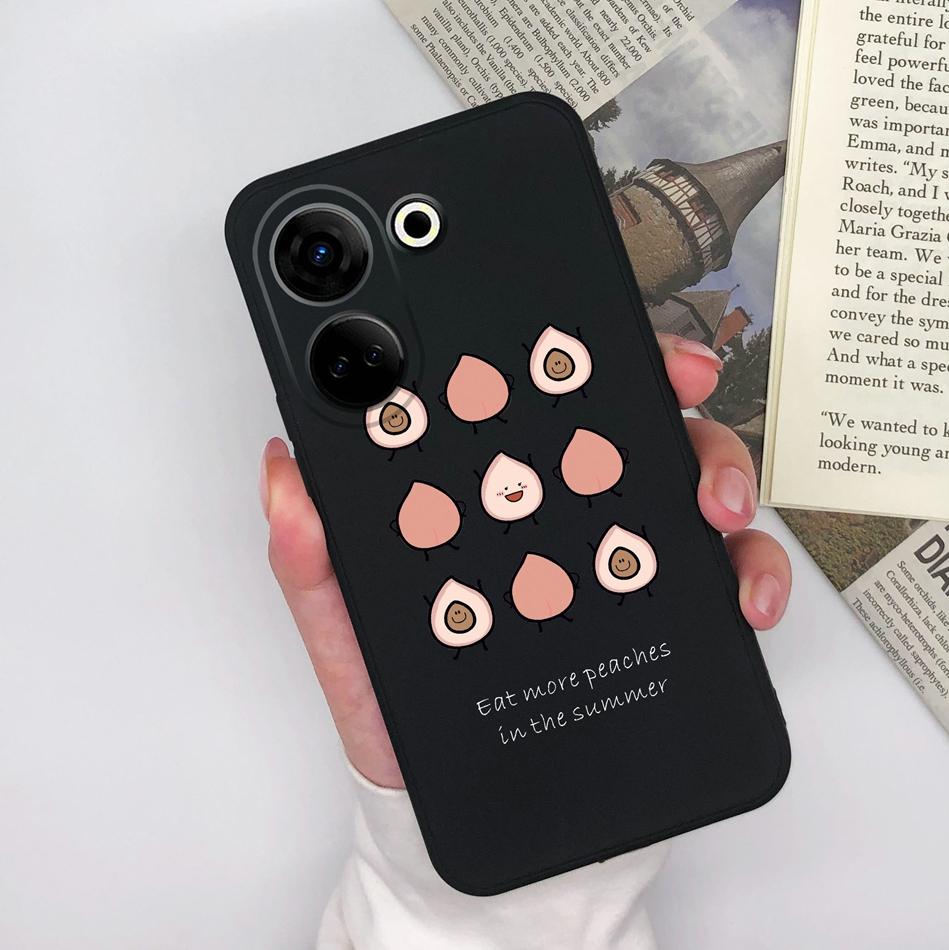 For Tecno Camon 20 Pro 4G 5G Phone Cases Cute Design Matte Silicone Shockproof Black Cover For Tecno Camon20 20Pro Bumper Capa