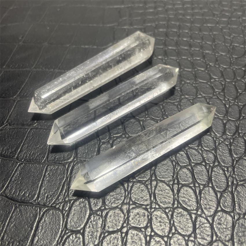 Natural  Clear Crystal Quartz 6 Sided Facet Vogel Style Double Termination Wand Point Tibet Himalayan High Altitude Reiki Healin