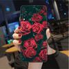 Case For Samsung Galaxy A50 A70 A30 A20s A20e A10 A40 A10s A10e M52 M51 M31 M30s M21 Black Phone Cover Bright Red Rose Flowers