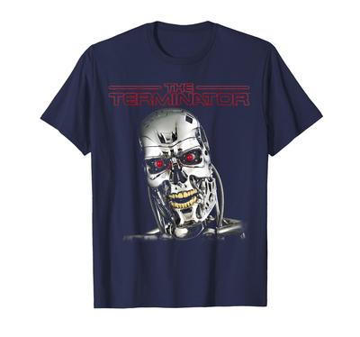 Terminator T-800 Kopf Retro Cyborg Gamer Klassisches Sci-Fi T-Shirt