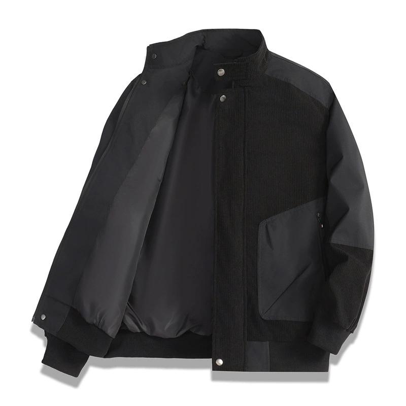 Stand Collar Jacket Men s Casual Workwear Jacket Loose Men s Top High-end Men s Clothing L чёрный