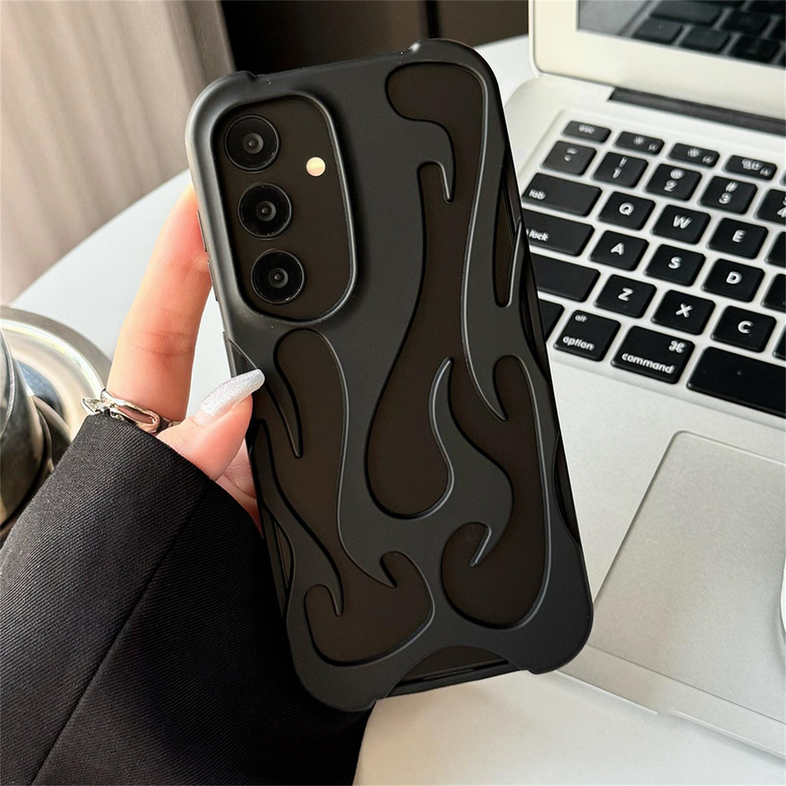 

Для Samsung Galaxy A16 4G/5G Чохол Порожнистий дизайн полум я Матовий TPU Чохол для телефону Black