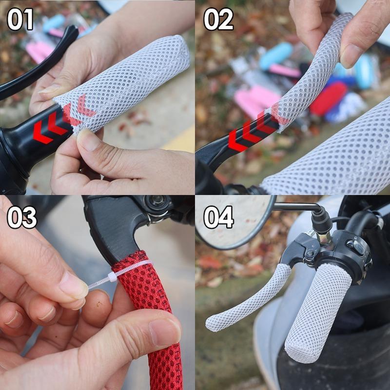 Letní kryt rukojeti elektrických vozidel Skútr Tříkolky Jízdní kola Led Hedvábný krém na opalování Protiskluzový Prodyšný elastický kryt rukojeti
