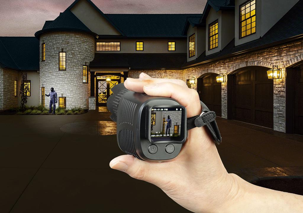 Kiyoraka Infrared Night Vision Handheld Camera for Recording and Shooting in the Magnifying Black AH-C01 Dark, One-Handed, Glass,