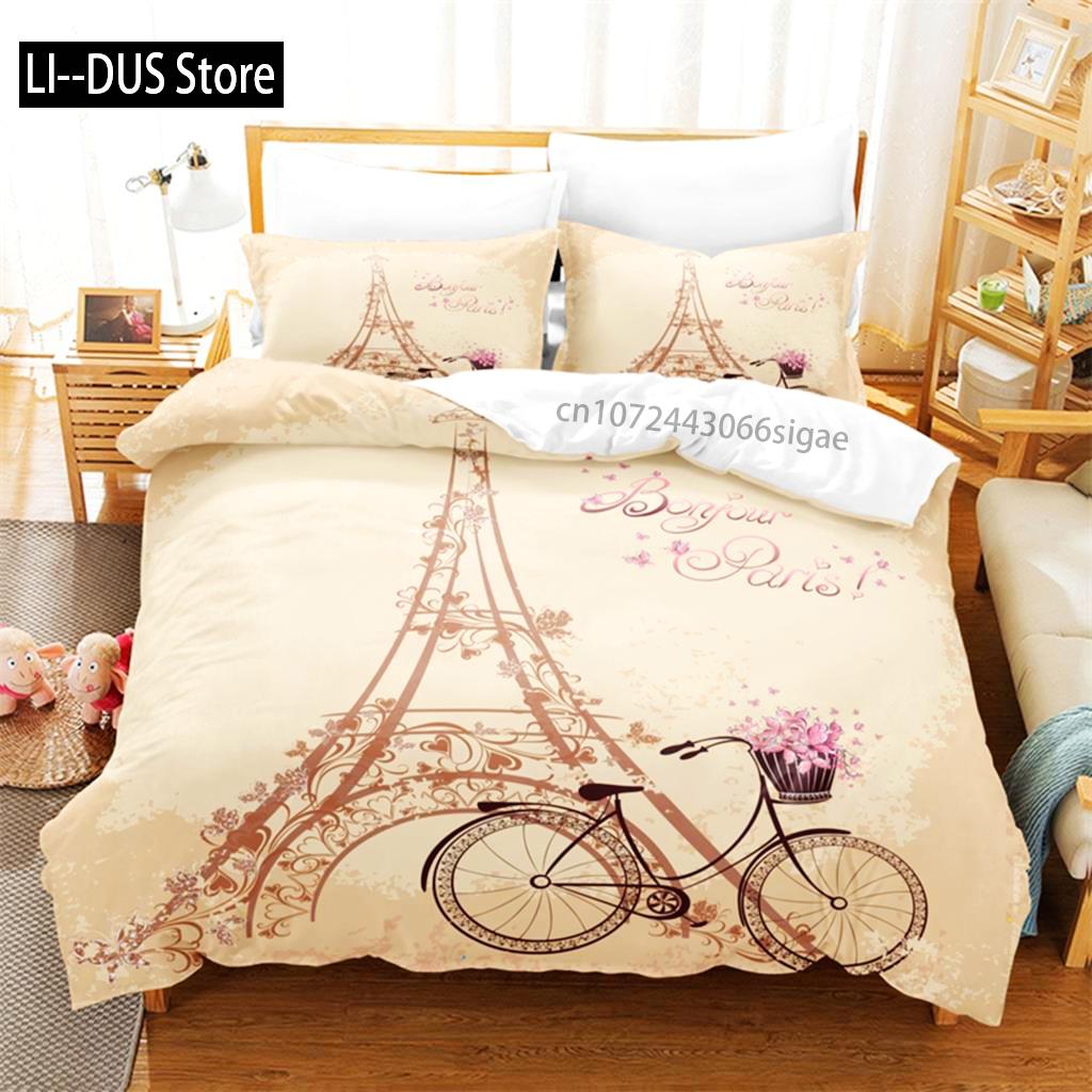 

Comforter Romantic Paris Bedding Set 3D Bedding Digital Printing Queen Size Bedding Set Fashion Design Comforter (quilt)-EU Single(135*200cm)3pcs