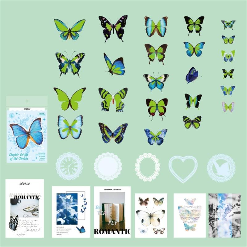 Colorful Butterfly Label Glowing Sticker Craft Materials Suitable for Classroom Decorations Party Favors Craft Set