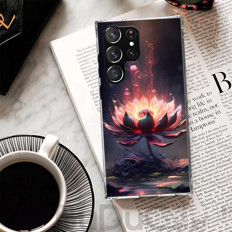 Buddhist Fire Lotus Cover For Samsung Galaxy S23 S22 S24 S25 Ultra S21 Plus S20 FE Phone Case S25Edge S10 + Print Coque Galaxy A
