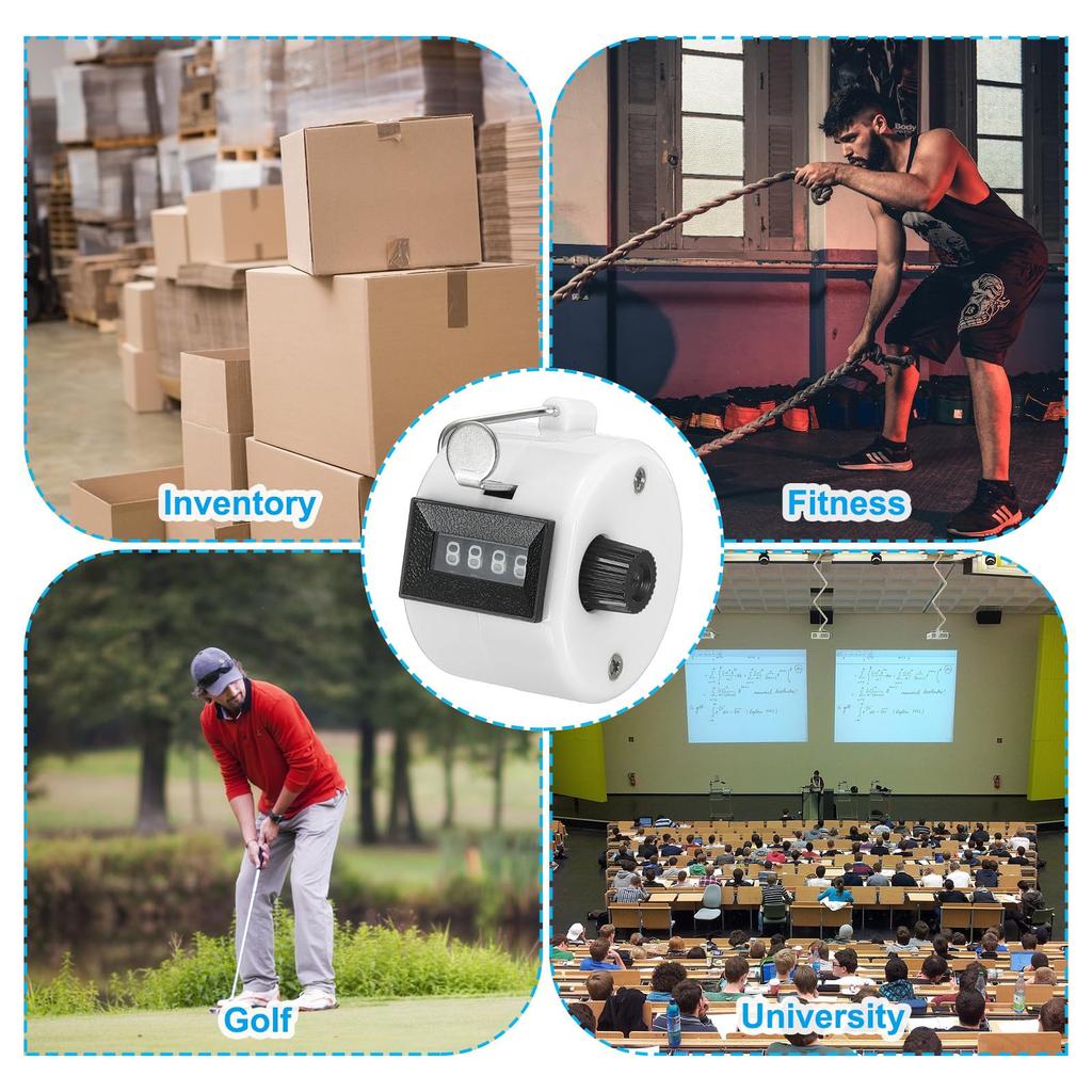 PATIKIL Clicker 12 Mechanical Handheld Tally Click Pitch Counter for and White Counter, 4-Digit Coaching, Knitting, Golf, Laptops, Fishing,