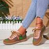 Women Leisure Comfortable Walking Shoes round toe women's shoes Fashionable versatile color blocked shallow mouth board shoes