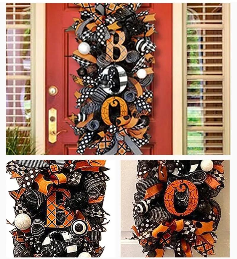 Neue 50*20cm Halloween Girlande Türhänger Kranz Gruselige Kürbis Girlande Türschild Terrasse Heimdekoration Anhänger