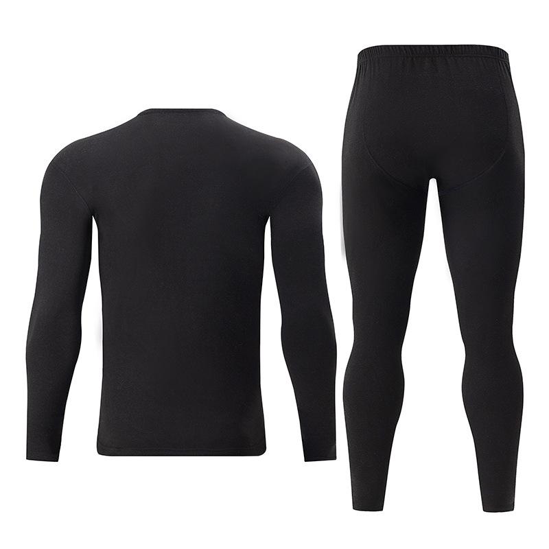 Men's Plus Size Thermal Underwear Set Winter Warm Base Layer Long Johns Casual Dark Grey