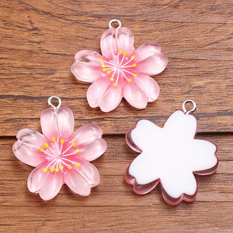 10Pcs 25X29mm DIY Resin Accessories Five-petal Flower Jewelry Accessories
