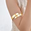 Gold Plated Wide Chunky Upper Arm Bracelet for Women, Minimalist Upper Arm Band Armlets Cuff Bangle, Stainless Steel Jewelry