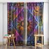 Beautiful Indian Bohemian Psychedelic Hippie Burning Sun Window Curtain Panels for Bedroom, Living, Balcony (Purple Tie Dye)