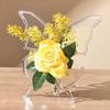 1 BUC Vază Transparentă cu Fluture | Decorațiune Modernă Minimalistă de Lux pentru Birou și Sufragerie, Recipiente Hidroponice pentru Plante pentru Holuri