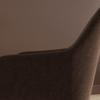 Set of 2 Nordic Dining Chairs Padded with Curved Armrests in Velvet-Effect Fabric, 54x57x80 cm, Brown