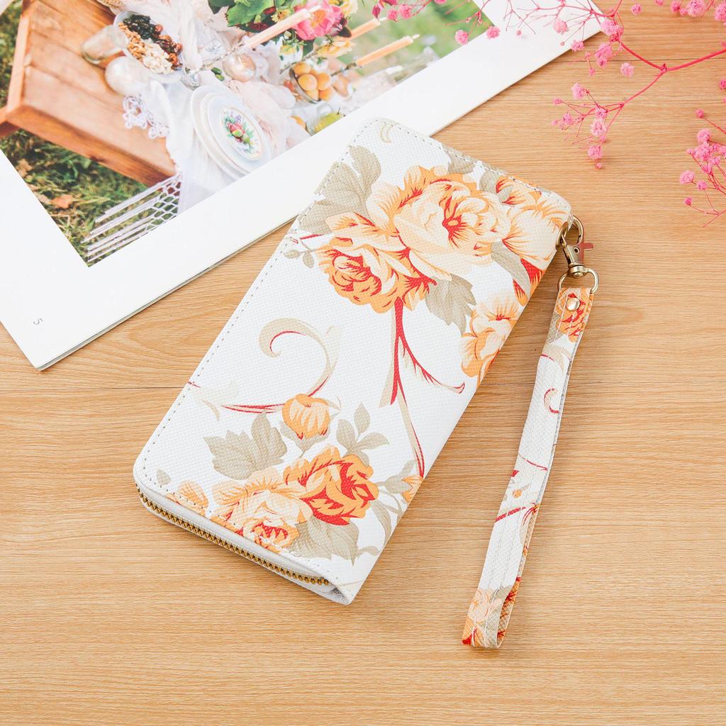 Women's Rose Print Wallet & Phone Bag