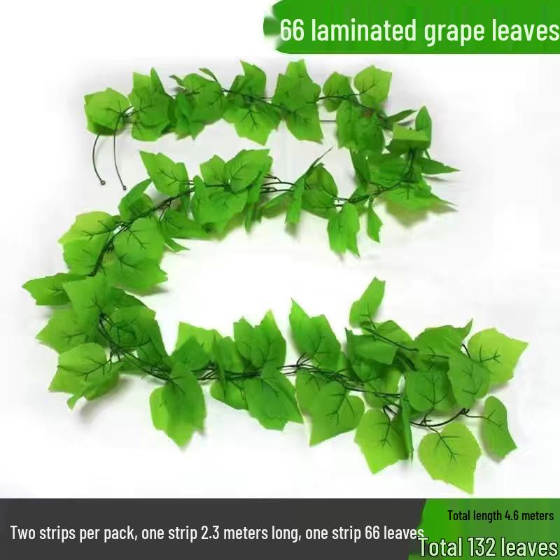 Efeutute Weinblätter Künstliche Deckenranke mit Rattan und Grünem Laub