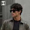 SHEEN KELLY Sunglasses Square Retro Polarized Black Frame Men's Women's