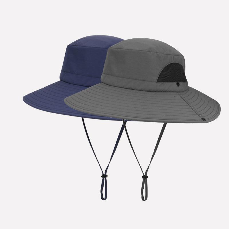 Outdoor bucket hat embroidered print pattern travel hat big eaves sun hat