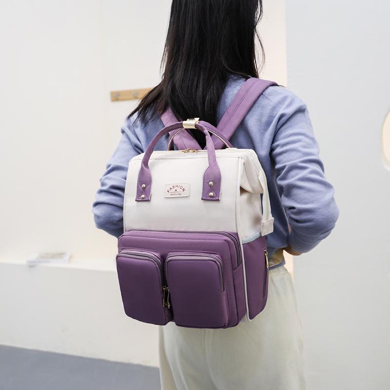 Stylish Multifunctional Mommy Backpack: Handheld & Shoulder Maternity Bag for Convenient Baby Outings