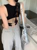 Spicy Girl Backless Camisole with Chest Pads - Round Neck Sleeveless Top for Women