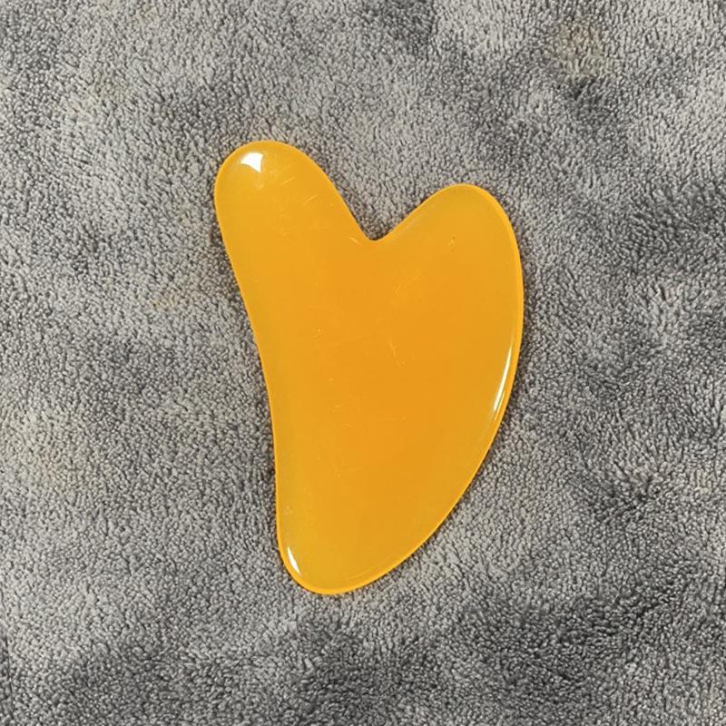 Heart-Shaped Resin Beeswax Gua Sha Set for Facial and Body Acupoint Scraping
