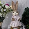 Easter Bunny Decoration Simulation Rabbit Figurine Ornament for Office Kitchen Farmhouse Spring Home Decor Carrot