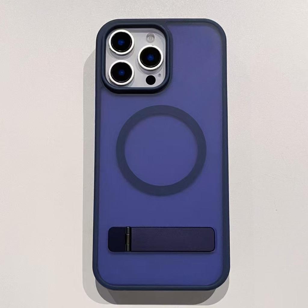 Hardware Bracket Suitable for IPhone16Promax Semi-transparent Skin Magnetic Suction Case Apple 13/14 Full-inclusive Protective Case