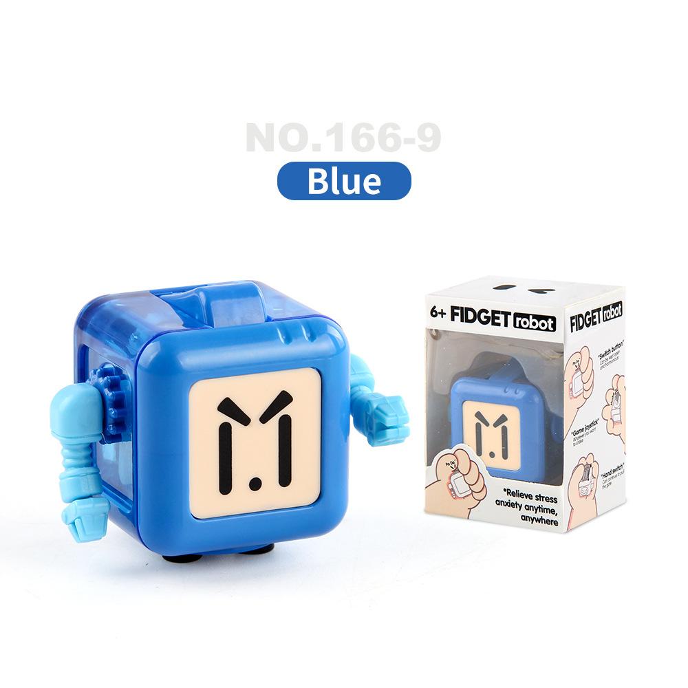 Strange Decompression Dice Fingertip Spinner Cartoon Robot Rubik'S Cube Dice Decompression Toy