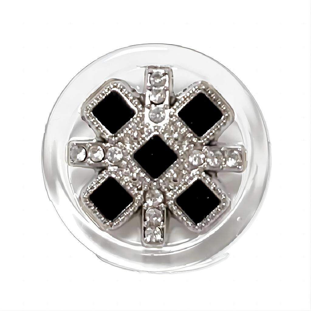 6Pcs High-End Design Round Metal Luxury Brand Sewing Button For Clothing Accessory Handmade Diy Material Decoration Gold Black