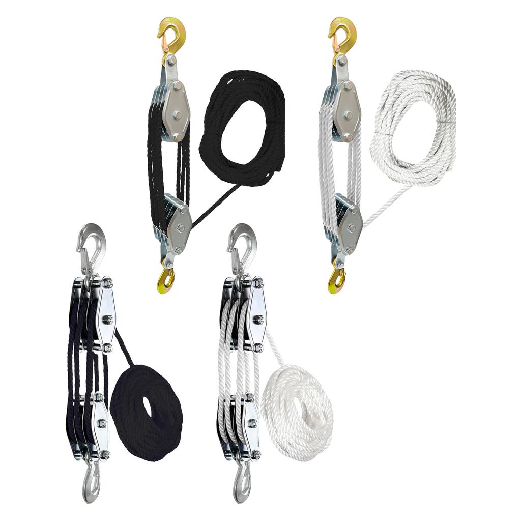 Block And Tackle Rope Pulley Hoist Lifting Power Multifunctional Heavy Duty Pulley System Metal Sheave With 1100/2200Lbs
