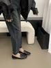 fashion Round Toe Women Loafers Solid Color Dress Shoes Flat Low Heeled 2024 New Arrivals Fashion Dress Shoes Woman Size 35-39 Metal