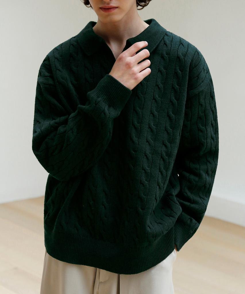 SIGNATURE [2Pack] Cable Collar Knit [2 Colors]