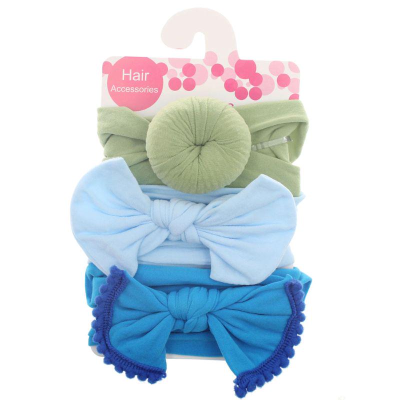 3pcs/Set Nylon Headband Bow Headbands For Kids Girls Turban Hairband Children Cotton Headband