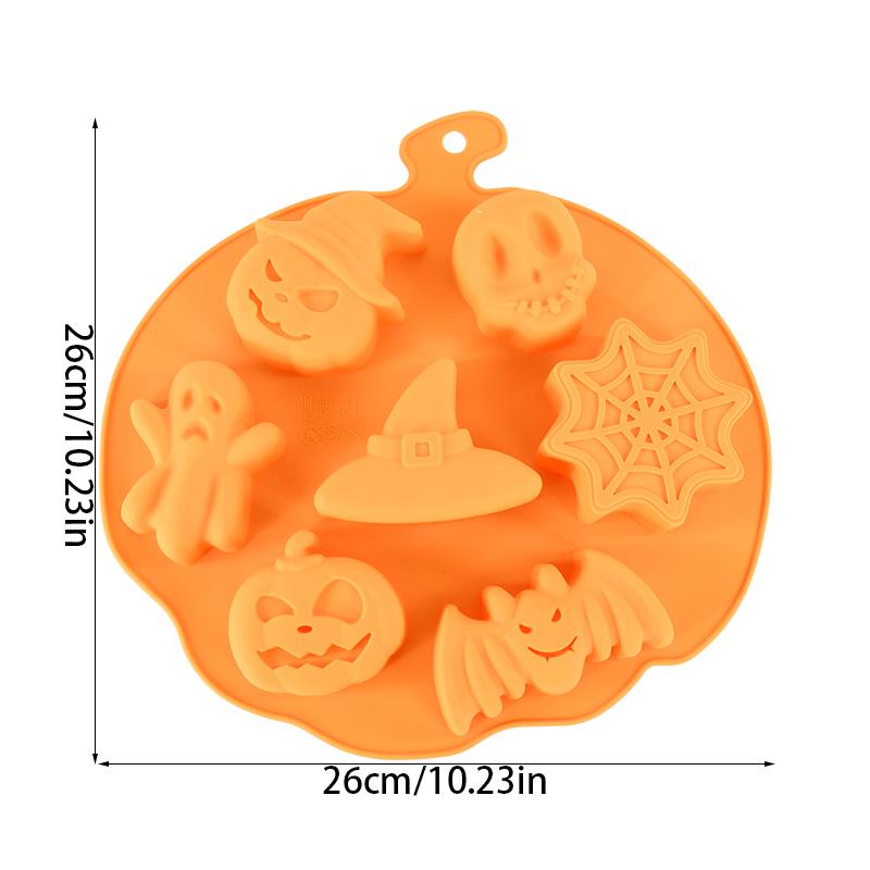Halloween Pumpkin Silicone Mold Ghost Bat Chocolate Cookie Candy Mould Halloween Party DIY Baking Tools Cake Decoration Ice Mold