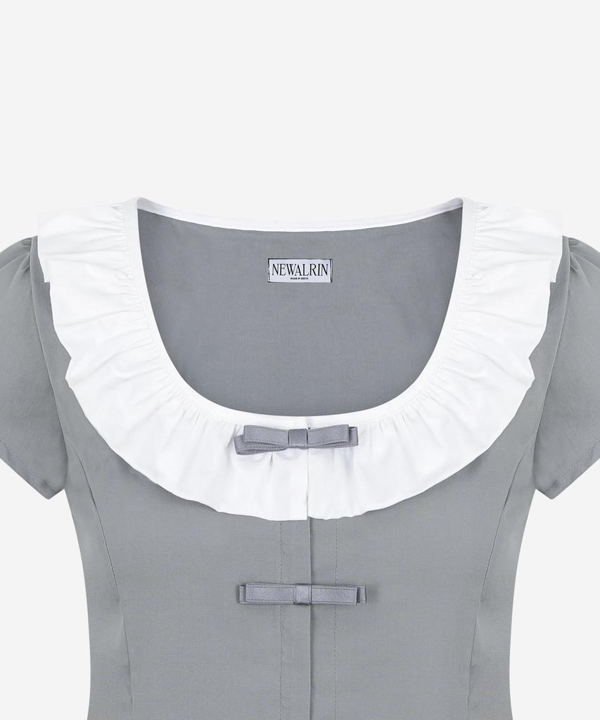NEWALRIN Bebe Ribbon Frill Blouse(3Colors)