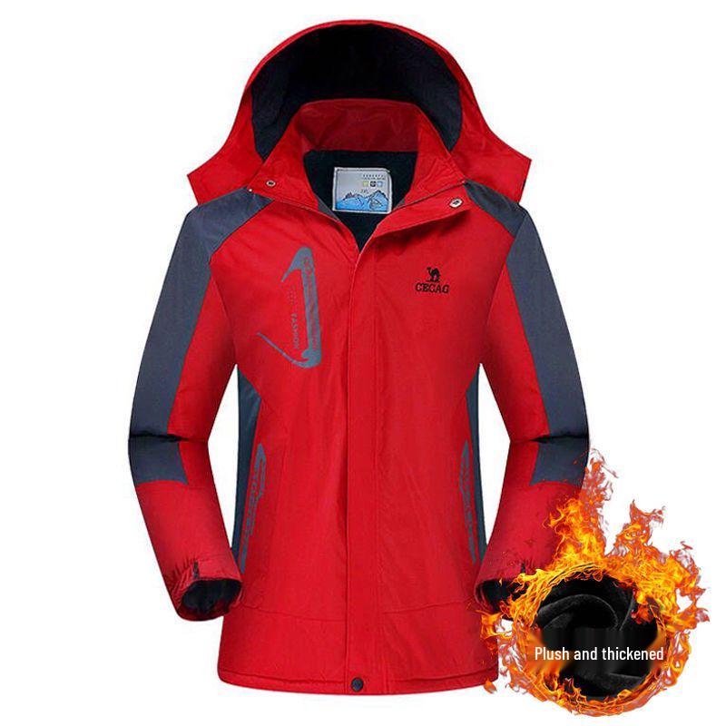 Men's Plus Velvet Thick Cotton Padded Windbreaker Coat - Winter Casual, Warm, Loose Fit, and Plus Size.