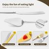 4Pcs Cake Server Cutlery Set Stainless Steel Cake Knife Fork Spatula Set Cheese Knife Pie Pizza Spatula Dessert Fork Flatware