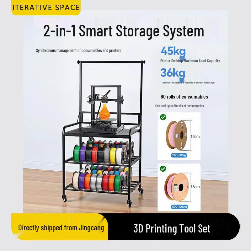 Iterative Space 3D Printer Workstation & 60-Roll Filament Storage